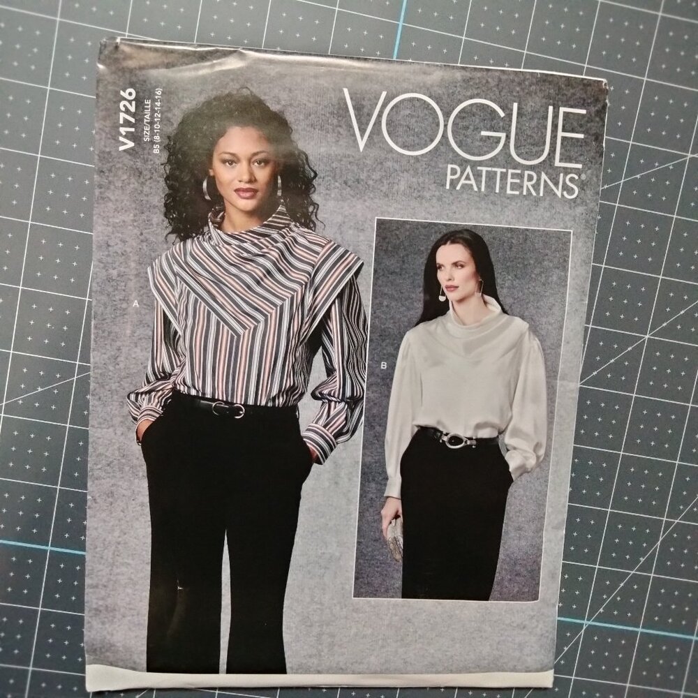 V1726 Vogue Pattern, 8-16, Misses' Top, Uncut, FF, OOP